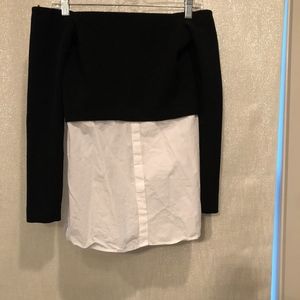 Zara Color Black Off the Shoulder Sweater Shirt